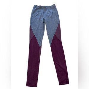 Athletic Works Colorblock Leggings – Gray & Plum, Size XS (0–2)